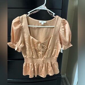 Lace Up Peplum Top